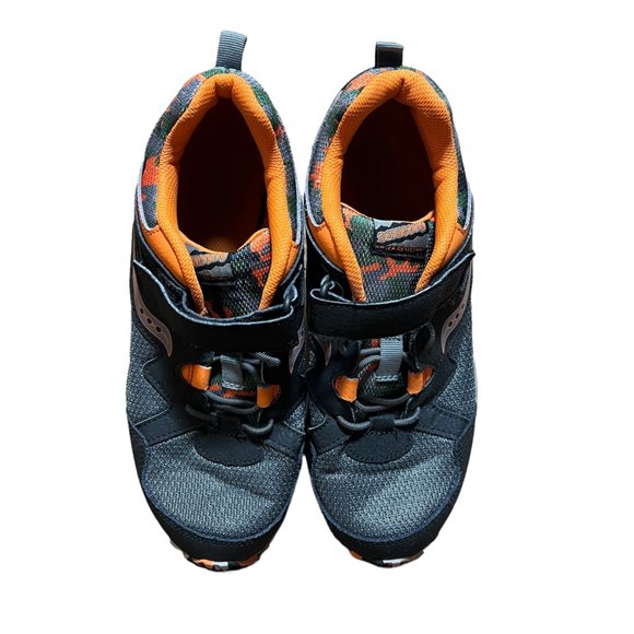 Saucony Peregrine Shield 2 A/C Sneaker Black/Orange Big Kid's Size 7W - Picture 4 of 6